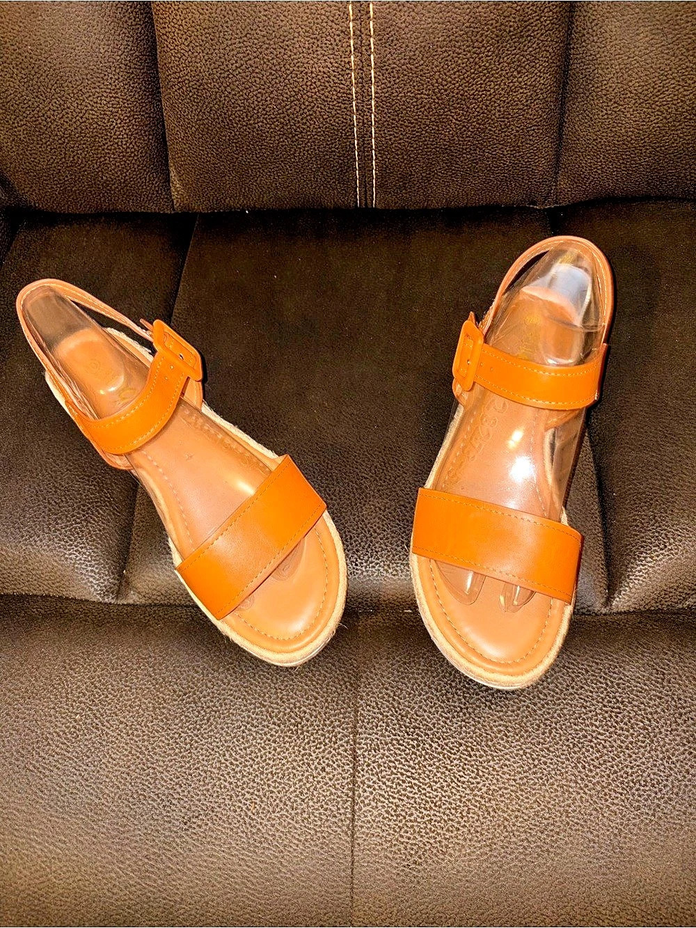 Rouge Leather Sandals in brown size 10 Like New